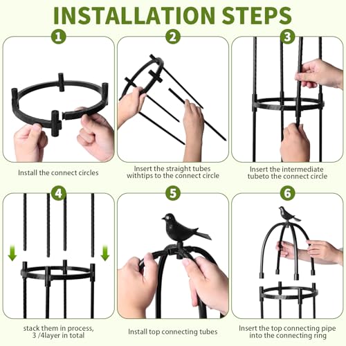 1 Pcs 6.7FT Garden Obelisk Trellis Climbing Plant Support - size: 6.7FT(1Pcs)