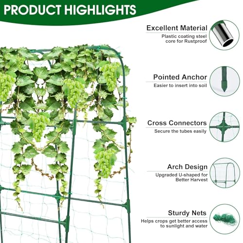 50"x48"Cucumber Trellis, Garden Arch Trellis for Climbing Plants Outdoor - color: Green