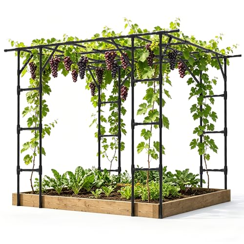 Grape Vine Trellis,Heavy Duty Metal Plant Support Trellis-113L*81W*96H in - size: 112.8（L）*80.4(W)*96(H) in