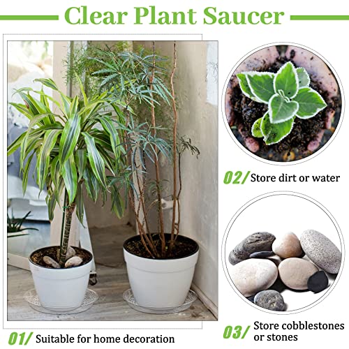 Shellwei 18 Pack 18 Inch Plastic Plant Saucers Extra Large Clear Flower Pot Drip Trays Plants Drip Tray Plant Drainage Tray Plants Saucer Trays for Indoors Outdoors - size: 18 Inch