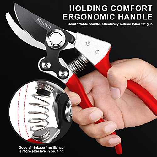 Garden Pruners, Heavy Duty Garden Clippers, Pruning Shears with Adjustable Thumb Lock, Hand Gardening Tools Pruners, High Carbon Steel Sharp Gardening Scissors (black) - color: Black