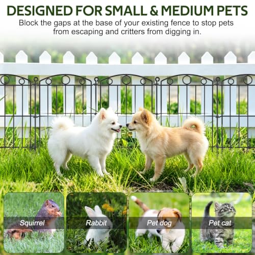 Decorative Garden Fence 17in x 30ft, 30 Panels No Dig Fence, Metal Fencing - size: 30 Panels-17in x 10ft without Gate