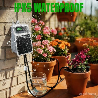 Solar Automatic Drip Irrigation System,Auto Self Watering Kit with Timer