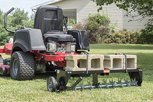 Agri-Fab 45-0544 40 inch Tow Behind Spike Aerator for Aerating Lawns; 10 Galvanized Steel Spike Disks, Universal Hitch, Black