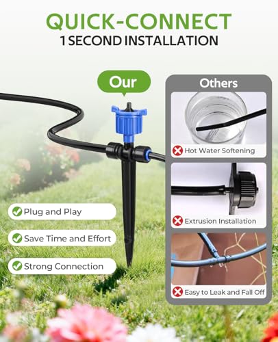 HIRALIY 50FT Drip Irrigation Kit with Timer for Raised Beds - size: 50FT