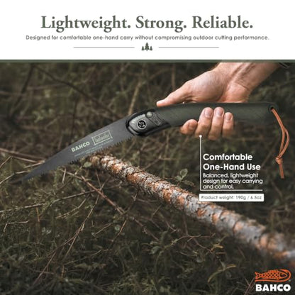 Bahco BAH396LAP Laplander Folding Saw, 7-1/2" Blade, Ergo Grip, Green