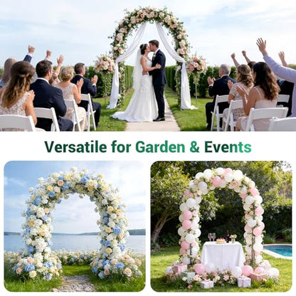 Miory Garden Arch Trellis for Climbing Plants, 1.3x7.9ft Steel with UV-Resistant PE Coating Arbor Outdoor, Vertical Support for Vines Flowers Vegetable, Wedding Archway (Black) - size: 1.3x7.9 ft