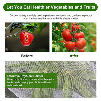 Garden Netting, Jevrench Durable Ultra Fine Garden Netting, Garden Plant Cover Row Cover Makes Plants, Vegetables, Fruits, and Flowers Grow Better (4ft x 25ft) (Pack of 2) - size: 4ft x 25ft (Pack of 2)