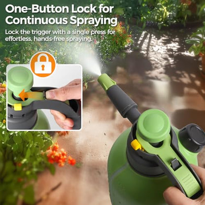 T4U Pump Sprayer 0.5 Gallon, Hand Pressure Spray Bottle for Plants