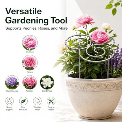 Peony Cages and Supports, Plant Support Garden Stakes, Peony Plant Support - color: M(15.7in)