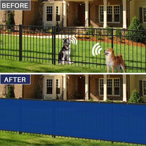 Windscreen4less Privacy Fence Screen Heavy Duty Windscreen Fencing Mesh Fabric Shade Net Cover with Brass Grommtes for Outdoor Wall Garden Yard Pool Deck, 6'x3' Blue - color: Blue, size: 6' x 3'