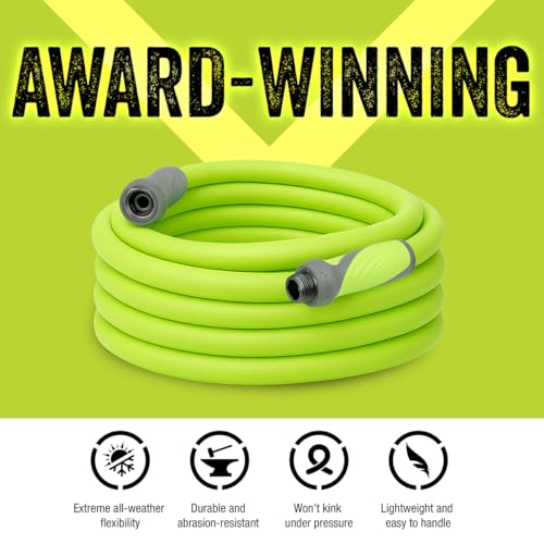 Flexzilla Garden Lead-in Hose with SwivelGrip, 5/8 in. x 3 ft., Lightweight All-Weather Water Hose, Durable and Flexible, Leak-Free Connections - color: Chartreuse, size: 3ft, style: SwivelGrip