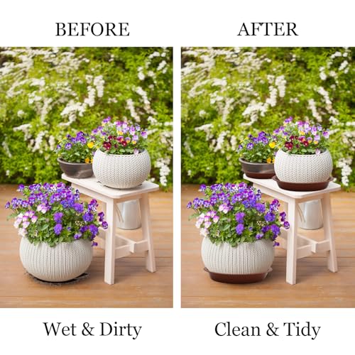6 Pack 4 Inch Terracotta Plant Saucers Plastic Drip Trays for Pots - color: Terracotta, size: 4 Inch