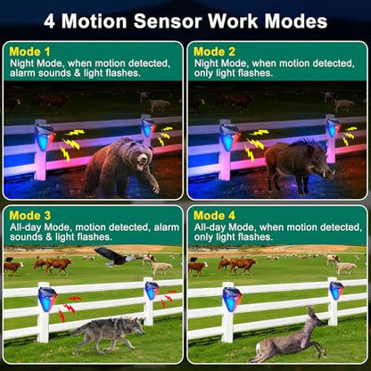 Aolyty Solar Motion Sensor Alarm Light with Siren, 4 Modes, 2 Pack