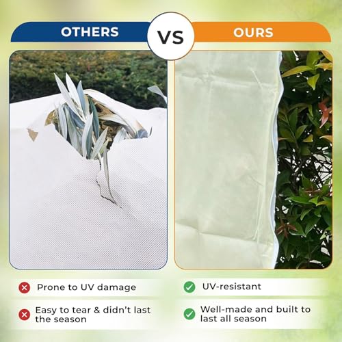 Plant Covers Freeze Protection, 2 Packs 23''W x 30''H Frost Protection Covers with Zipper & Drawstring, Winter Frost Cloth for Potted Plants, Outdoor Plant Blankets for Cold Weather - size: 23''W x 30''H(2 Packs)