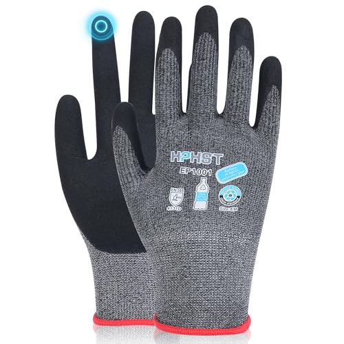 Work Gloves for Women, Eco Friendly Safety Work Gloves with Breathable Rubber Coated, Smart Touch,3 Pairs - color: Dark Gray, size: Small