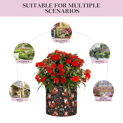 5 Gallon Grow Bags 1 Pack Plant Fabric Pots Flower Nursery Garden Vegetable Small Plant Pot 12.6 x 9.8 in Large Indoor Planter with Handles Black Foxes Mushrooms - color: Black Foxes Mushrooms, size: M12.6x9.8in