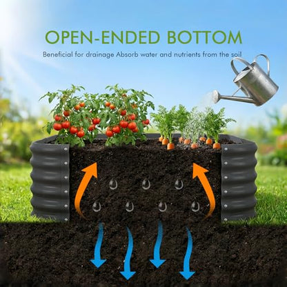 Besebay 2-Pack 4x1.5ft Galvanized Raised Garden Bed, Outdoor Planter Bed, - color: Dark Grey, size: 4x4x1.5ft-2Pack