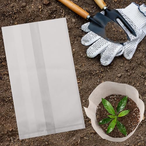 Fabric Grow Bags - 14.2x15.7 inches Breathable Seed Starter Plant Grow Bags for Seedling Pots, Nursery Pots for Plants, 40pcs - color: White, size: 14.2"x15.7"/Pack of 40