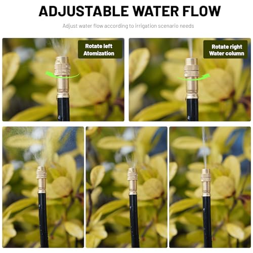 Thiswing 360° Adjustable Drip Irrigation System with 32 Nozzles - size: 100FT