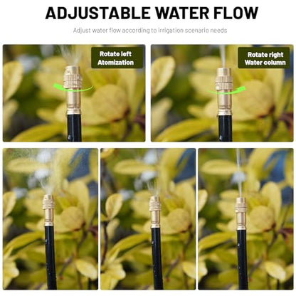 Thiswing 360° Adjustable Drip Irrigation System with 32 Nozzles - size: 100FT