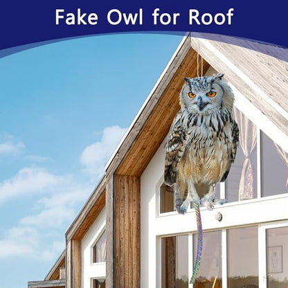 2PCS Flat Fake Owl to Keep Pigeon Away from Balcony