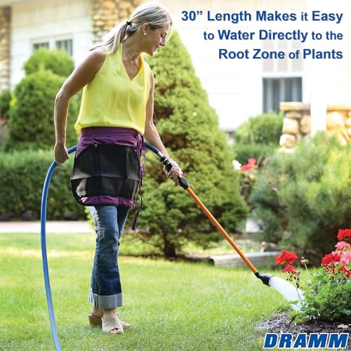 Dramm One Touch Rain Wand Watering Wand – 30 Inch Garden Watering Wand with Thumb Control Valve – Gentle Shower Spray for Plants, Flower Beds & Hanging Baskets – Yellow - color: Yellow, size: 30 Inches