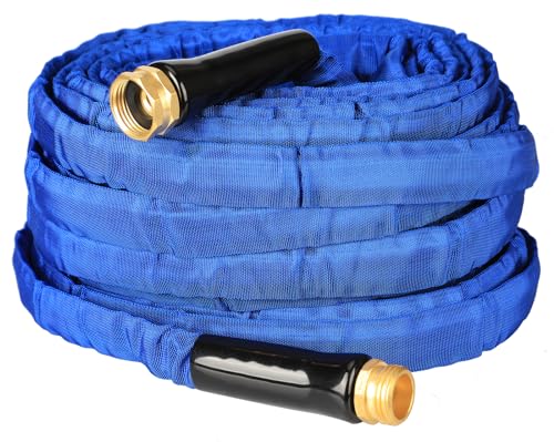 YOTOO Garden Hose 75 FT, Lightweight, Durable, Flexible, Non-Expanding, Kink-Free Water Hose with Solid Brass Fittings for Outdoor, Watering flants and flowers, Car Wash - size: 75 FT
