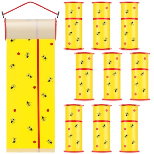 10 Rolls Sticky Fly Trap 30 ft Each, Fluorescent Yellow - color: Fluorescent Yellow
