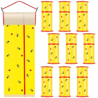 10 Rolls Sticky Fly Trap 30 ft Each, Fluorescent Yellow - color: Fluorescent Yellow