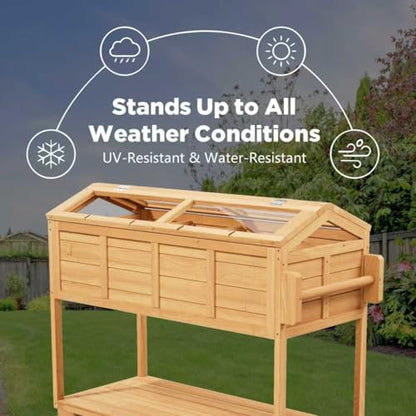 Raised Garden Bed Elevated Planter Box W/Legs Cover Outdoor