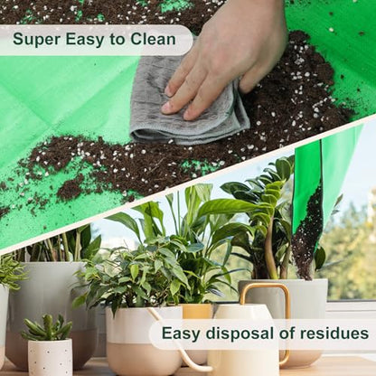 Large Waterproof Repotting Mat Super Thick for Potting Soil Mix 39.5"x39.5" - color: Pale Green, size: 39.5" x 39.5"