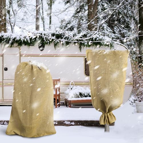 2 Pcs Burlap Winter Plant Cover Bags,40"x 24" Frost Cloth Freeze Protection - color: 24x40in-2pcs