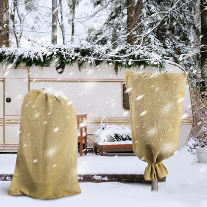 2 Pcs Burlap Winter Plant Cover Bags,40"x 24" Frost Cloth Freeze Protection - color: 24x40in-2pcs