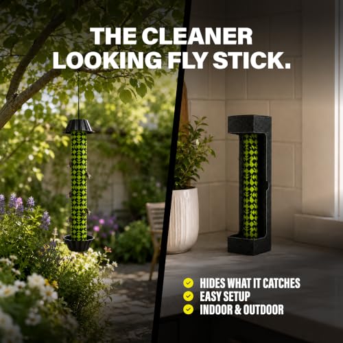 Catchmaster Fly Stick 4-Pack, Sticky Hanging Fly Traps Indoor & Outdoor