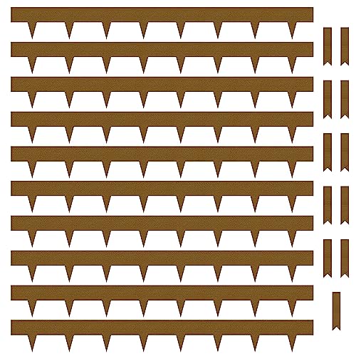 Worth Garden 10-Pack Corten Steel Landscape Lawn Edging - 4.5in H Rust Patina Finish Bendable Metal Strips - Hammer-in Pre-Rusted Border with 11 Clips - Yard Pathway Divider (33Ft Total) - color: Real Rust Finish