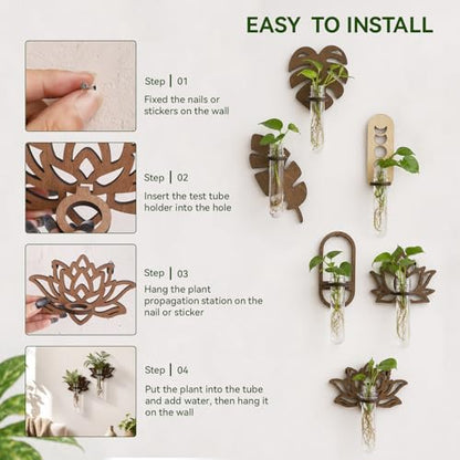 Artilady Plant Propagation Station Wall Hanging, Planter Terrariums Tube - color: Lotus