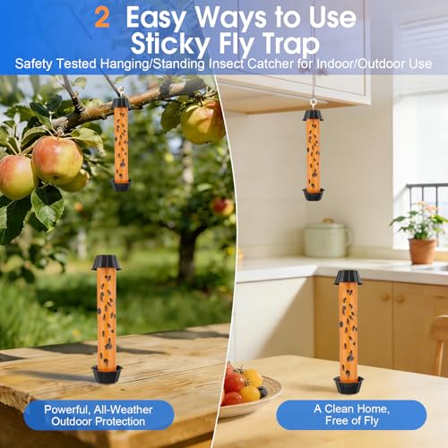 4pk Fly Trap Fly Stick Fly Strips Hanging Indoor & Outdoor - size: 4 pack