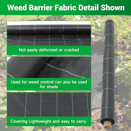 Weed Barrier Fabric Planting Cover - 6 x 300 FT Heavy Duty Landscape Fabric Ground Cover Block for Outdoor Planting - size: 6 x 300 FT