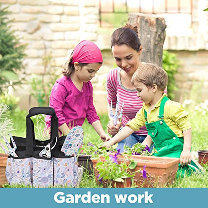 WORKPRO 5PCS Garden Tool Set, Aluminum Heavy Duty Gardening Tool Set - style: White with bag