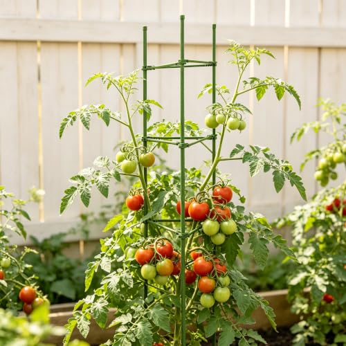 2-Pack 48 Inch Tomato Cages, Heavy Duty Adjustable Tomato Trellis & Plant Support for Garden, Steel Garden Trellis for Climbing Plants Indoor Outdoor