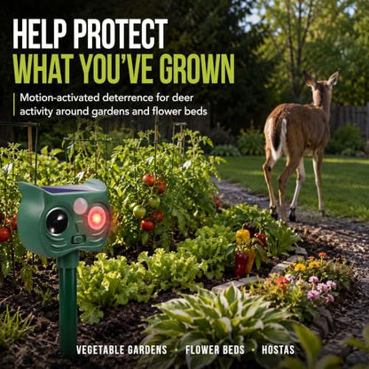 4 Pack Solar Deer & Raccoon Repellent Outdoor for Garden & Vegetable Beds