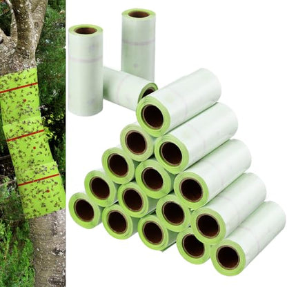 Qualirey 18 Rolls 540 ft Total Spotted Lantern Fly Tree Trap Insect Barrier - color: Green