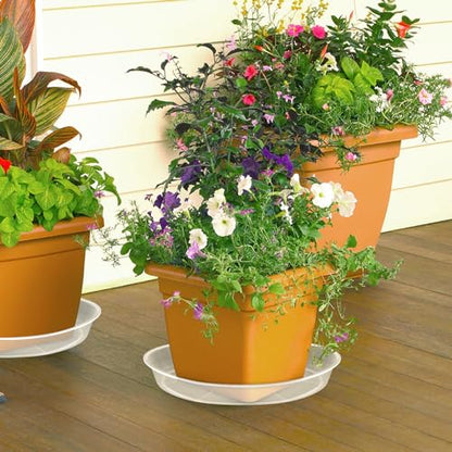 FUIJOL 4 Pack Clear Plant Saucer 20 Inch, Durable Plant Drip Trays Saucers for Pots, No Holes Water Catcher Trays for Indoor Outdoor Planter, Sturdy Base Plate(20", Clear) - size: 20"-4Pack