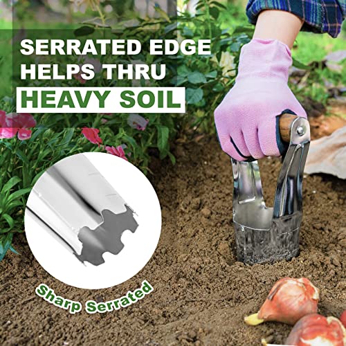 Haliaeetus Bulb Planter Tool, 4 inches Depth Mark Hand Bulb Planter - size: 4'' Depth Mark Bulb Planter Tool