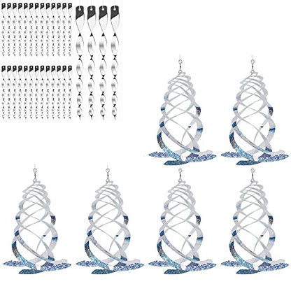 Hausse 30 Pack Reflectors Scare Rods & 6 Pack Spiral Reflectors Silver Mylar Spinner