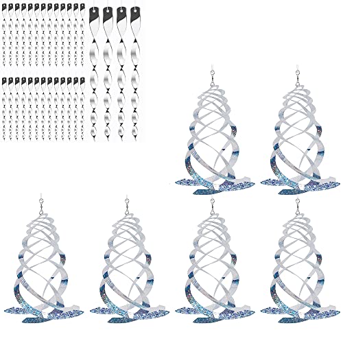 Hausse 30 Pack Reflectors Scare Rods & 6 Pack Spiral Reflectors Silver Mylar Spinner