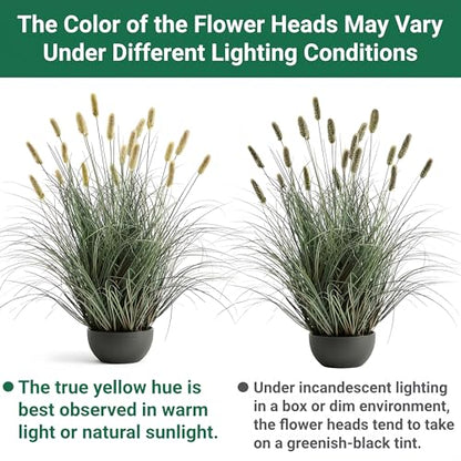 3ft Faux Onion Grass, Extra Lush Artificial Cattail Reed Grass 1-Pack - size: 3ft - 1pack