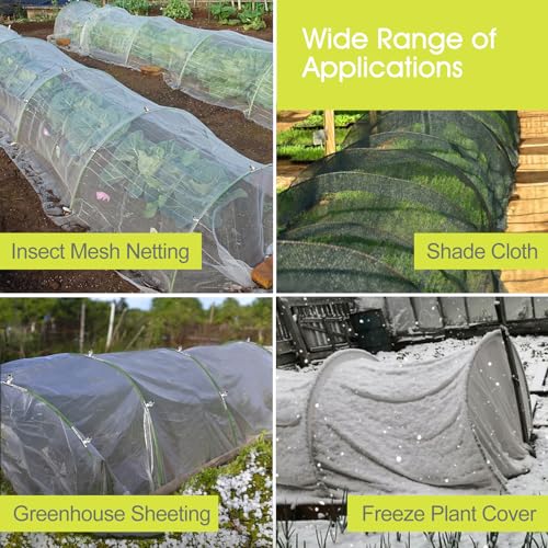RIFNY 18 PCS Garden Hoops for Raised Beds, Greenhouse Hoops for Row Cover - style: 18 PCS-0.28" Dia-Green