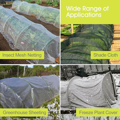 RIFNY 18 PCS Garden Hoops for Raised Beds, Greenhouse Hoops for Row Cover - style: 18 PCS-0.28" Dia-Green